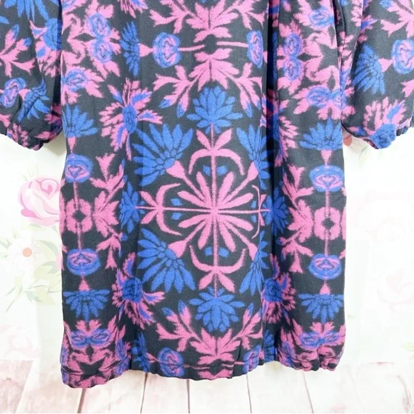 Free People This Love Black and Pink Floral Sherpa lined Coat - Picture 13 of 16